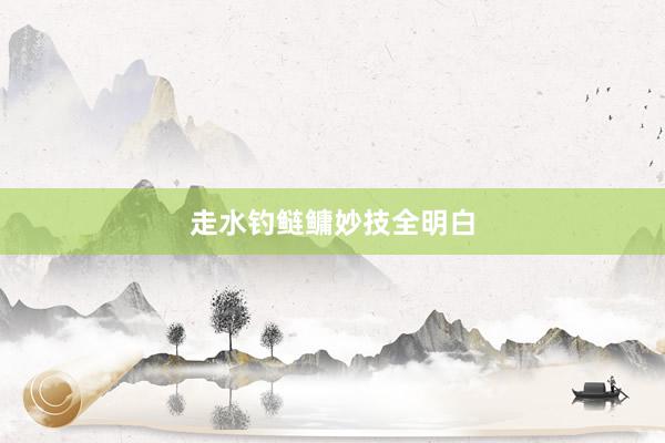 走水钓鲢鳙妙技全明白